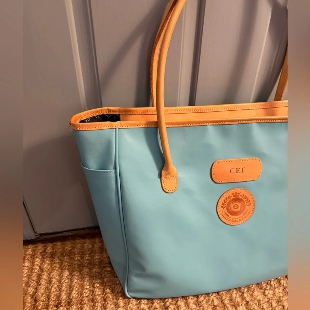 Jon Hart Large Tyler Tote Zipper *looks new Ocean Blue